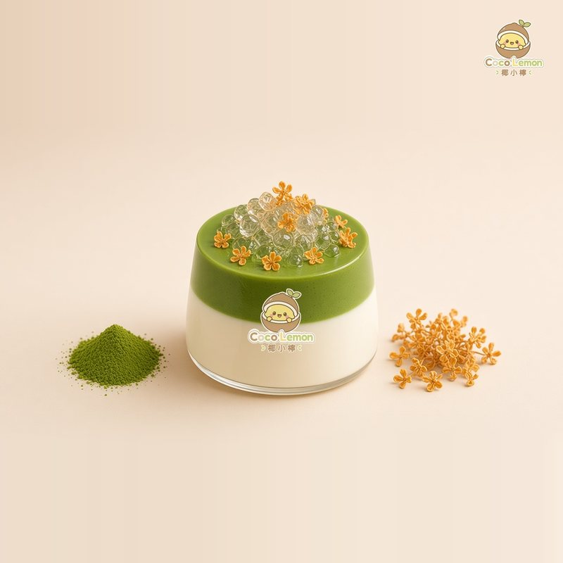 Matcha Osmanthus Pudding